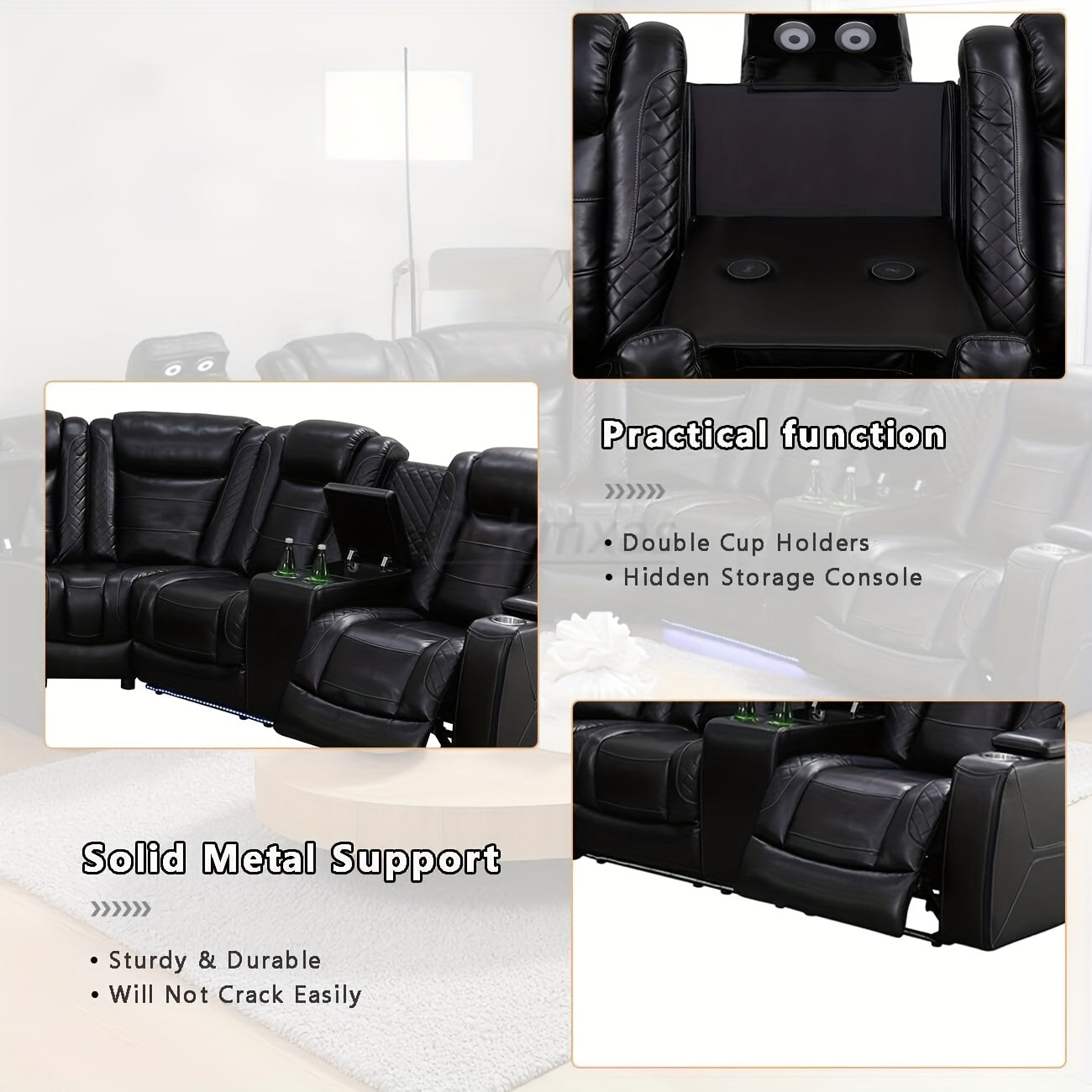 lack Beige Breathable Leather Sofa, Living Room Multifunctional Lounge Chair Sofa Set Suitable for Living Room, Villa, Apartment, Office, Special Price Sofa Bed, Multi Person Long Sofa, Lazy Sofa Set with Hidden Storage Function