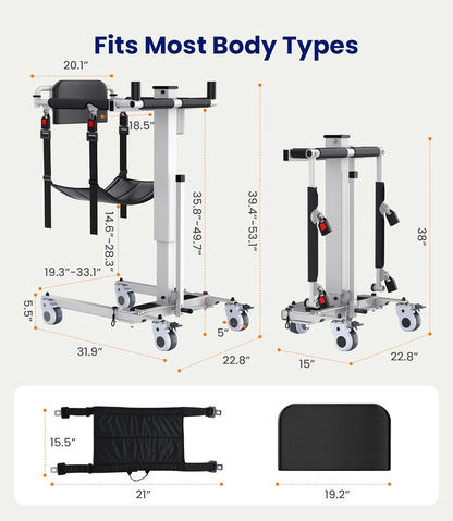 Electric Transfer Lift for Car, Portable Folding Patient Lift Transfer Chai