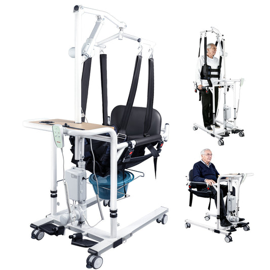 Household And Automotive Lifting Mobile Equipment | Adjustable Height/Base Width, Manual Operation, Sturdy Backrest to Prevent Falls, Standing Aid And Support Frame, Equipped with Seat Belts And Armrests