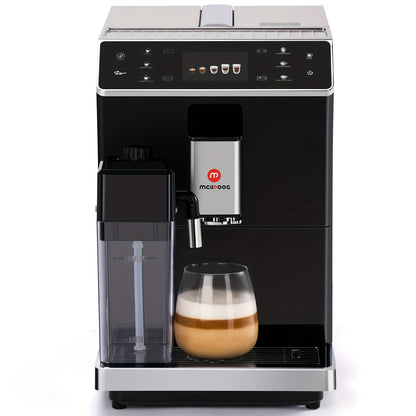 Mcilpoog Super Automatic Espresso Coffee Machine, Fully Automatic Espresso Machine With Grinder, Easy To Use Touch Screen Coffee Maker With Milk Frother.