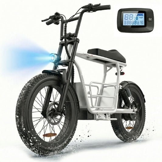 Off-Road Electric Scooter with a Seat, 500W Motor, 20-Inch All-Terrain Tires, a Top Speed of 20 Miles Per Hour, a Range of 30 Miles, a 48V 10.4Ah High-Capacity Battery, a Commuting Electric Scooter Equipped with an LCD Display And Dual Disc Brakes