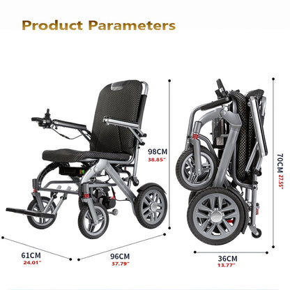Lightweight Folding Electric Wheelchair - a Smart Automatic Aluminum Alloy Wheelchair Designed for The Elderly And Disabled