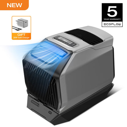 20W GaN Charger with WAVE 3 Portable Air Conditioner and Add-on 1024Wh Battery (Separate Shipment), HyperSpeed Climate Control, 1000W Fast Charging in 75 mins, 8H Wireless Running