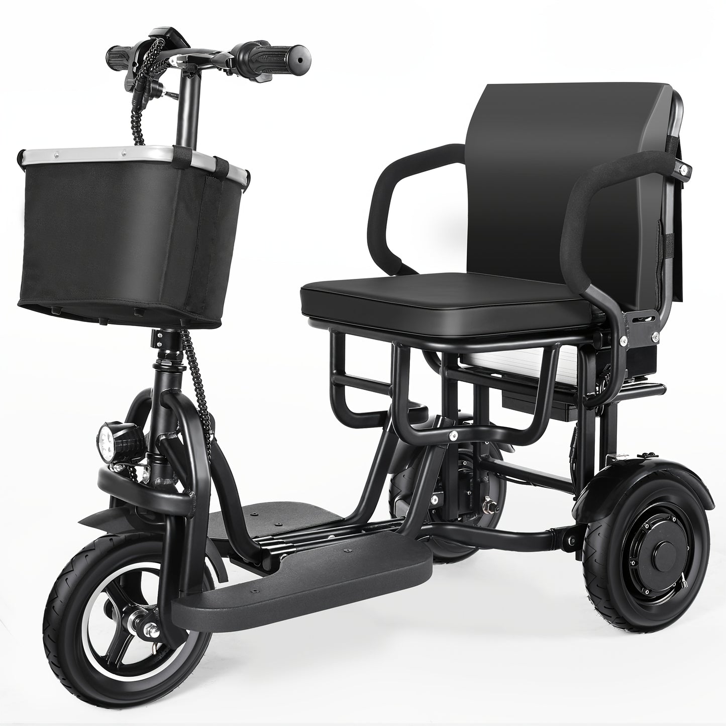 3 Wheel Electric Scooter For Seniors, 500W Dual Motor Lightweight Folding Mobility Trike, 300 Lbs Capacity, Airline Approved Removable Battery For Travel