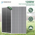 1200W High-efficiency Conversion Monocrystalline Solar Panels, 12pcs Of 100W Solar Panels, 24% High-efficiency Conversion Monocrystalline Technology Solar Panels, Suitable For RVs, Boats, Homes, Rooftops, Camping, Farms, And Other Off-grid Applic