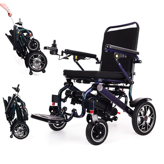 Upgrade Electric Wheelchair for Adults, Ergonomic Design Lumbar Protection Power Wheelchairs, Lightweight Foldable Motorized Wheel Chairs for Seniors, Airline Approved, 18.5" Wide Seat
