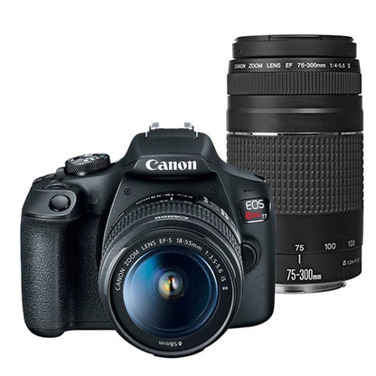 Canon EOS Rebel T7 DSLR Camera with Canon 18-55mm IS II + Canon EF 75-300mm f/4.0-5.6 III Lens