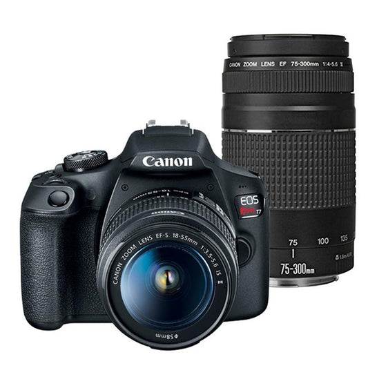 Canon EOS Rebel T7 DSLR Camera with Canon 18-55mm IS II + Canon EF 75-300mm f/4.0-5.6 III Lens