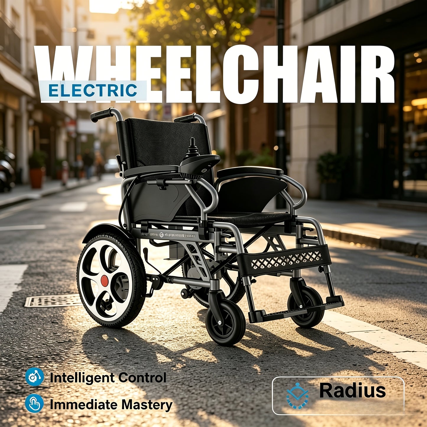500W 20Ah Easy Foldable Electric Wheelchair Electromagnetic Braking 15miles Range, 400lbs Capacity 0060C