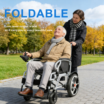 Aluminum Alloy Frame Electric Wheelchair, 24V 20Ah Lithium Battery, 500W Motor, 400 Lbs Weight Capacity, 17-inch Wheels, Foldable with Dual Brakes, And Thickened Integrated Backrest