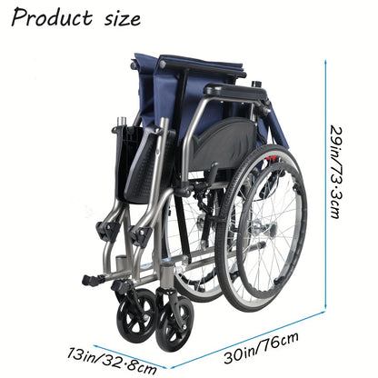 Multi-function Manual Wheelchair with Handbrake, Adult Wheelchair, Light Foldable Wheelchair, 20-inch Rear Wheel, Foldale Pedal, for Seniors