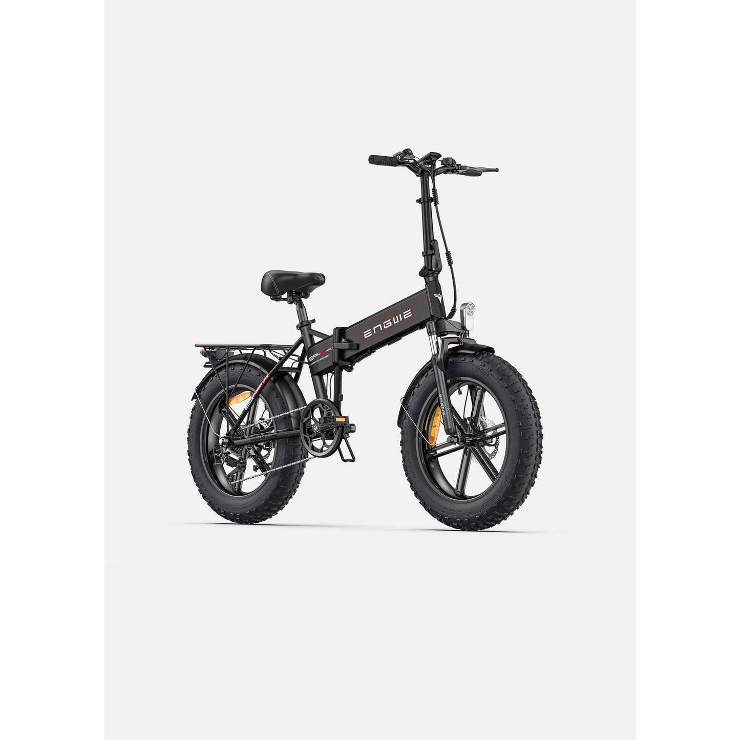 folding fat tire electric bike features a 750W motor, with 960W peak power, high-capacity lithium battery, and 20-inch all-terrain tires for versatile commuting.