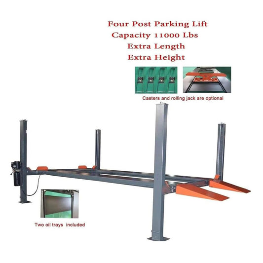 11,000 Lbs 3.0HP 4 Post Car Lift Heavy Duty Four Post Auto & Truck Hoist, 84.5” Max Height 110V Hydraulic System