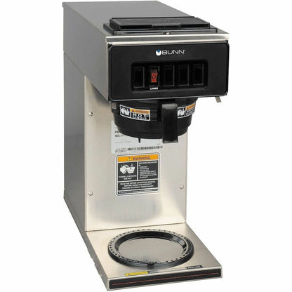 BUNN 12-Cup Low-Profile Pourover Coffee Brewer with 1 Warmer - 1600 W - 2 quart - 12 Cup (s) - Multi-serve - Stainless Steel - Stainless Steel Body