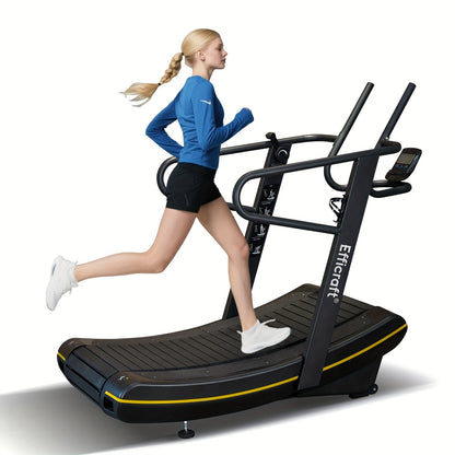 Manual Curved Treadmill, 8-Level Resistance, LCD Display, Non-Electric Fitness Equipment For Home & Gym, Cardio & Anaerobic Training