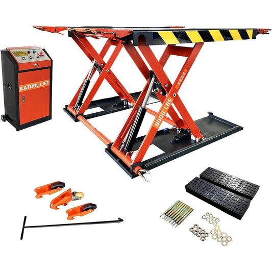 KT-X90 Mid Rise Scissor Lift Electric Release 47.2 Inch Auto Lift 110V/1PH with 8000Lbs Lifting Capacity