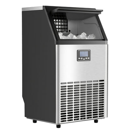 Commercial Ice Maker Machine 70/110/150/440lbs/24H, 33lbs Storage & 45 Cubes/15 Min, Dual Water Inlets, 120V US Plug, LED Display & Self-Cleaning for Bar Restaurant Office