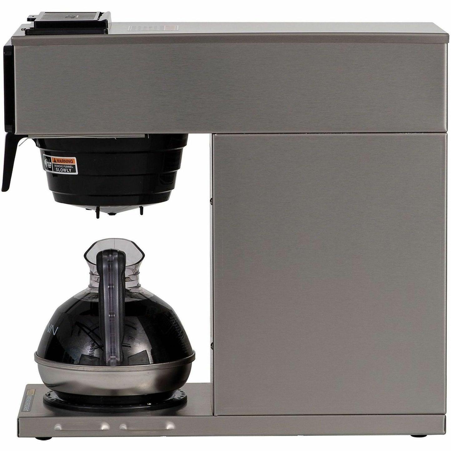 BUNN 12-Cup Low-Profile Pourover Coffee Brewer with 1 Warmer - 1600 W - 2 quart - 12 Cup (s) - Multi-serve - Stainless Steel - Stainless Steel Body