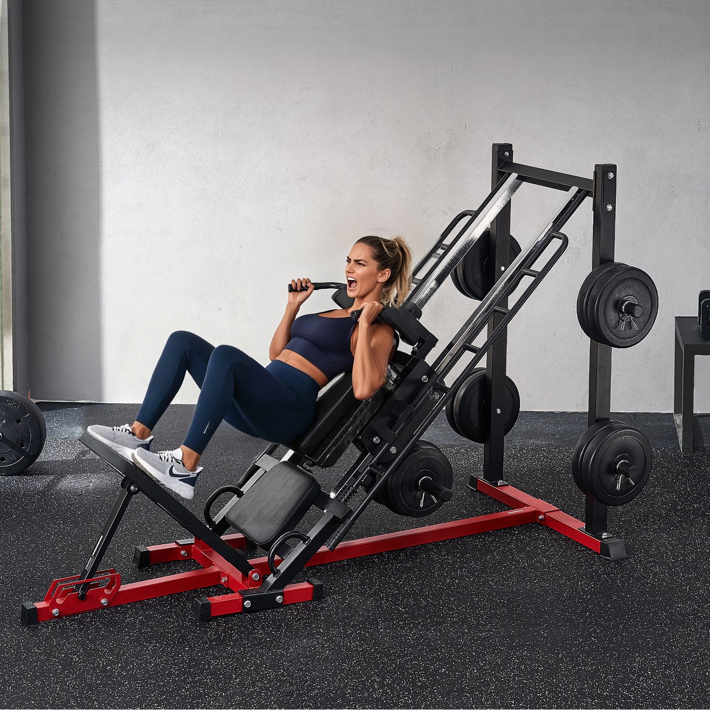Leg Press Hack Squat Combo Machine Adjustable Lower Body Special Home Gym