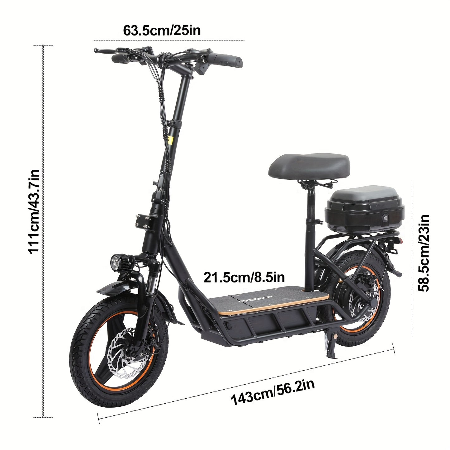 750W High-Speed Brushless Motor Electric Scooter with Seat & Basket - 29-mile Long Range, 20 MPH Top Speed, Foldable Design for Commuting, Travel, and Daily Use