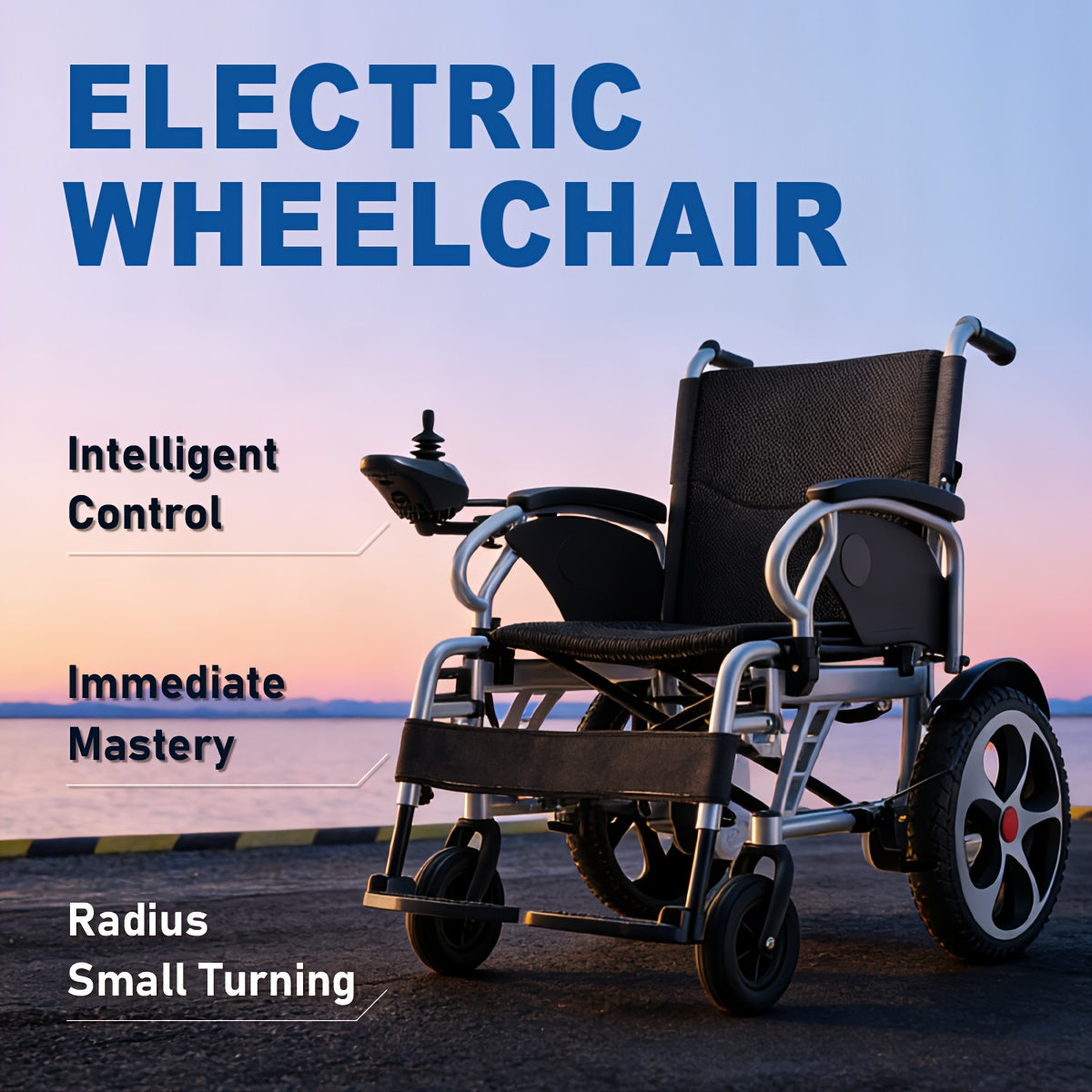 Aluminum Alloy Frame Electric Wheelchair, 24V 20Ah Lithium Battery, 500W Motor, 400 Lbs Weight Capacity, 17-inch Wheels, Foldable with Dual Brakes, And Thickened Integrated Backrest