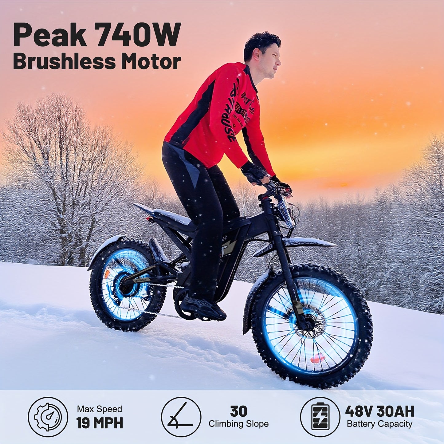 lectric Bike, Electric Dirt Bike, Electric Bike for Adults - 19MPH 80-Mile Range Commuter E-Bike with 48V 30AH Removable Battery, Sleek Design, Sturdy Build, Adult Commuters, Ebike