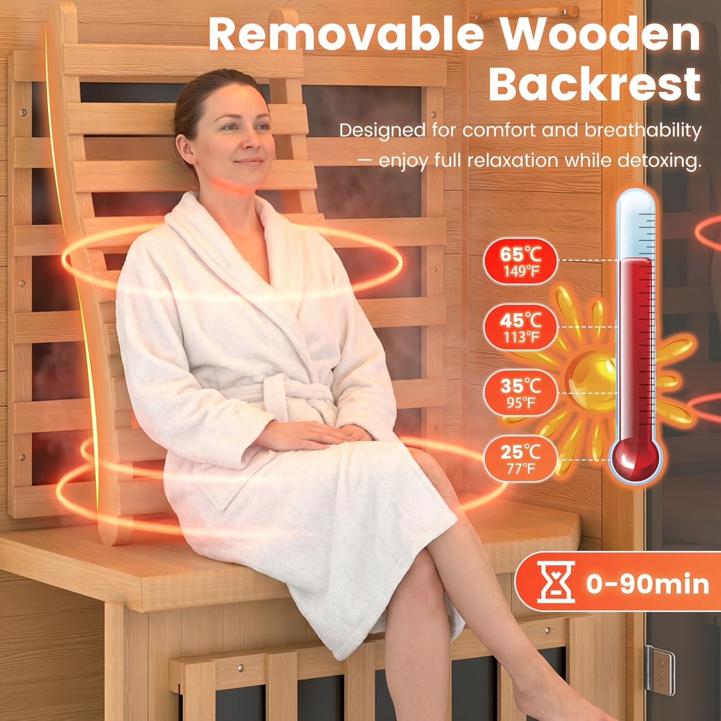 35.4"x 31.5"x 66.9" Sauna, 1 Person Sanua with Home, Indoor Dry Sauna, Carbon, Heater Panels, 8-Color Chromotherapy Lights