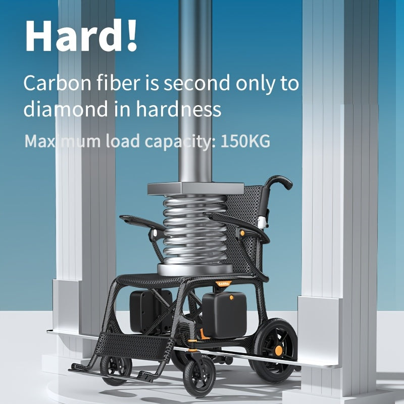 Intelligent Electric Wheelchair Made Of 100% Carbon Fiber Material Lightweight And Portable with A Range Of 25 Miles One-step Folding And Installation-free Design Electric Wheelchair for The Elderly Capable Of Bearing 330.69LB Mother's Day