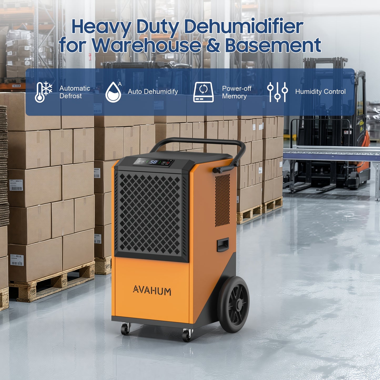 Commercial Dehumidifier for Basements, 305 Pint, 9000 Sq.Ft Large Spaces, 38 Gallon/Day. Commercial Grade Dehumidifiers for Industrial, 24H Timer, Continuous Dehumidification, Auto Defrost