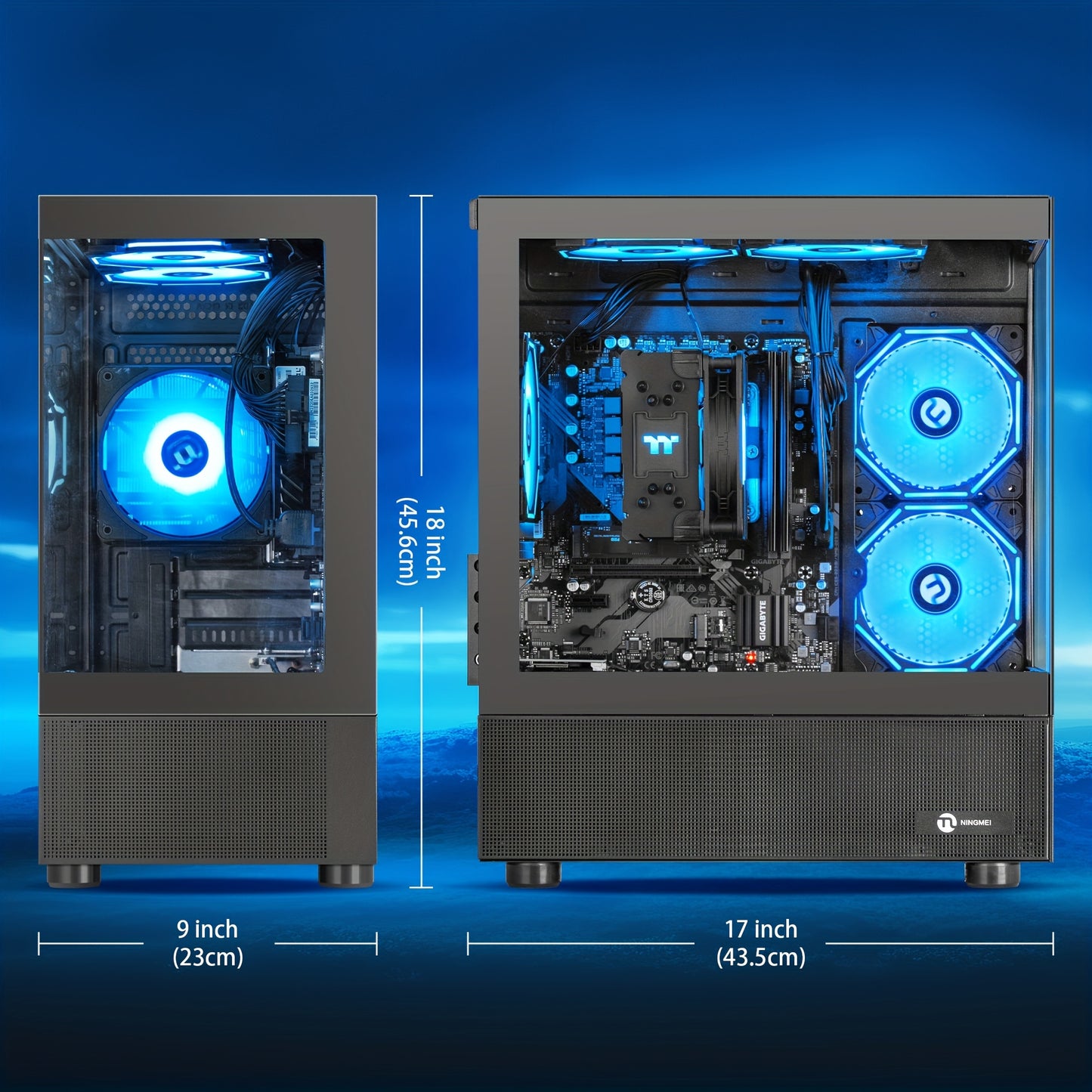 Ningmei Gaming PC AMD R5 5600GT AMD Radeon Vega 7 1 TB SSD 16GB RAM 6RGB Fans Gaming Desktop