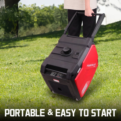 4800 Watt & 3600 Watt Gas Engine Generator for Camping & Emergencies - W/ CO Alarm, Portable, Low Noise, Inverter Generator
