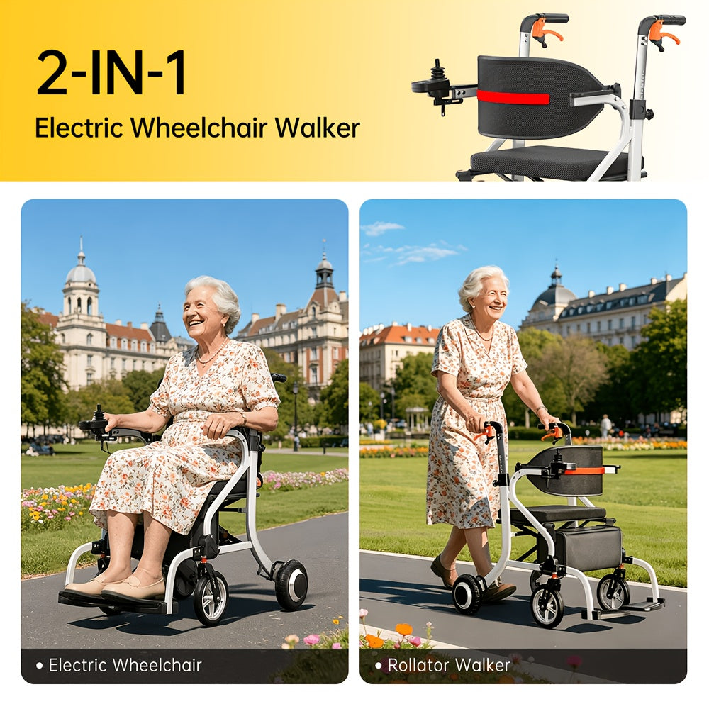 Has A Long Range Of 20 Miles, An Intelligent Electric Wheelchair for Adults, Intelligent Controller, Lightweight, One-step Folding And Unfolding, Can Be Put In The Trunk, High-power 500W Motor, Strong Climbing Force
