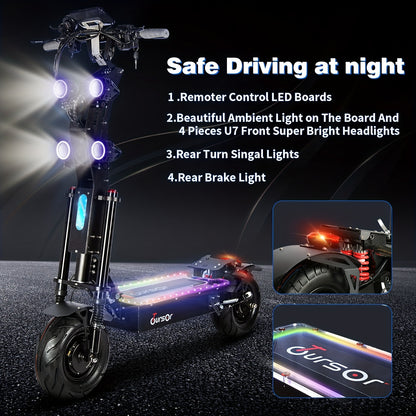 Free Delivery with Express Shipping High-power 72V Adult Electric Scooter Features LED Lights, Extended Range, Removable Seat Dual Suspension, 13-inch Vacuum Tyres Adult Off-road Electric Scooter