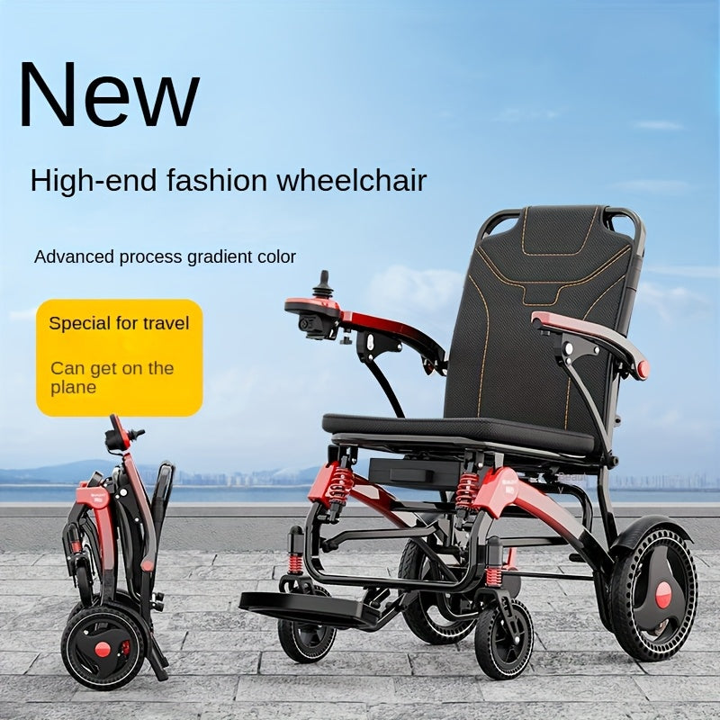 Portable Electric Wheelchair - 39-lb Ultra-Lightweight Foldable Mobility Scooter with 18-Mile Range, 4-Wheel -Absorbing Design, No Assembly Required, Airplane-Friendly Chair w/Charger & Toolkit for Travel (s & Seniors)