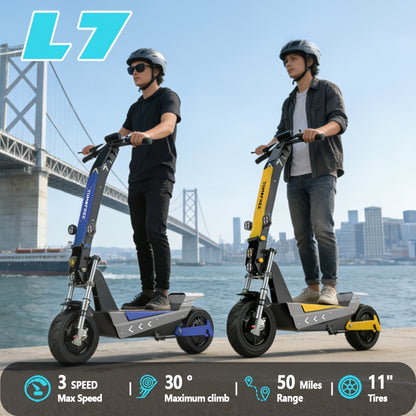 Electric Scooter, Brushless Motor, 35Ah 11-Inch Tires, 3-Speed Range of about 50 Miles, Long-Range Electric Scooter, 330Lbs Weight Capacity, Suitable for Urban Commuting, Outdoor Camping And Adventure Travel, Adult Surprise Birthday Gift