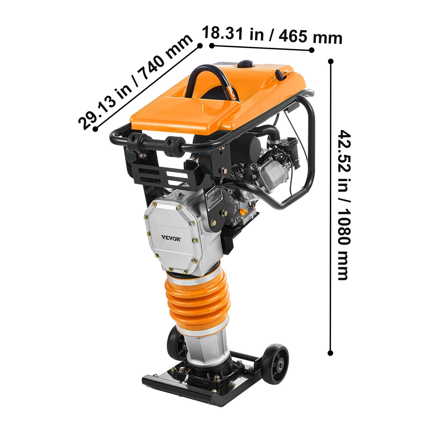 6.5 HP 196 cc Fuel Power Jumping Jack Vibratory Rammer Tamper Compactor