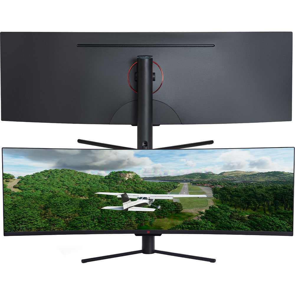 eco Gear 49″ Curved Ultrawide Dual-QHD Monitor | 5120×1440 32:9 HDR400 | 120Hz VA Panel | USB-C 65W PD, FreeSync, PBP/PIP, KVM Switch | Built-in Speakers & Ergonomic Stand - Open Box
