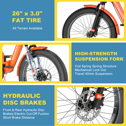 20" Fat Tire Adult Foldable Electric Trike, 500W 48V Electric Trike Motorized 3 Wheel Electric Bicycle,1 Speed Foldable Removable Battery，Home, Travel, Off-Road