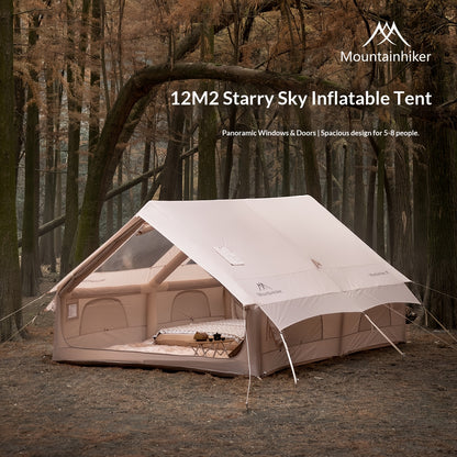 Mountainhiker Is a Windowed Inflatable Camping Tent That Can Accommodate 4-12 People. It Comes with a Hand Pump, Is a Portable Camping Tent, And Is Suitable for All Seasons