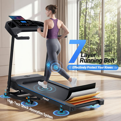 4.5 HP Heavy Duty Folding Treadmill for Home, 400 Lb Weight Capacity Running Machine with 20% Auto Incline, Smart Data Monitor, Advanced Shock Absorption & Large LED Display