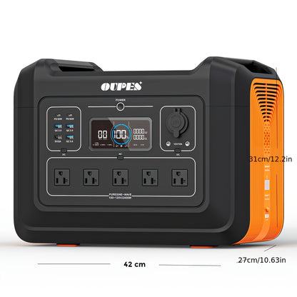 2400W 2232Wh Portable Power Station+240W Solar Panel Solar Generator LiFePO4 Battery, Pure Sine Wave AC Outlet, Solar Generator for Outdoors Camping Travelling And Emergencies Outdoor Generator