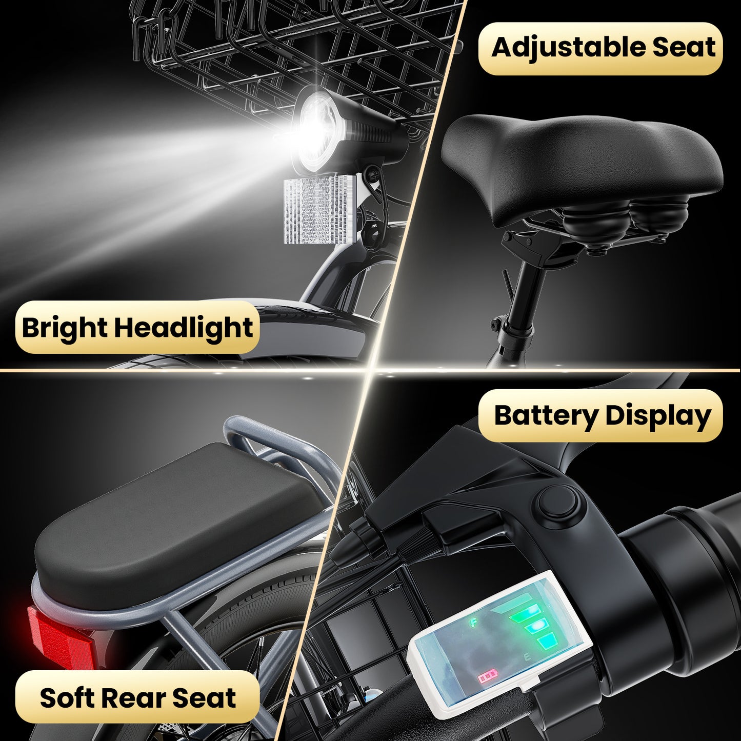 Adults Off-Road Electric Scooter with Seats, 500W Motor & 7800mAh Lithium Battery, 30Miles Range & 20MPH Top Speed E Scooter for Commuting, 20" X 3" Off-Road Tires, Front Shock Absorber, Adjustable Electric Scooter for Adults