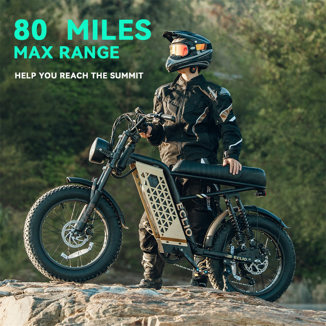 20×4'' FAT Tires & LCD Display,749W Ebike 20mph with 48V 13Ah Removable Battery，Eclio F02 Electric Bike for Adults, Front Headlight & Disc Brakes,7-Speed Dual Suspension Conquer Trails,Supports 330lbs,Ideal for Commuting & Urban Leisure Riding