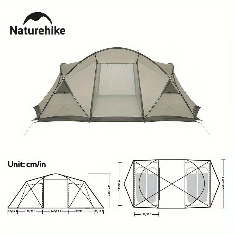 Naturehike Two Bedrooms and One Living Room Tent Lightweight Outdoor Camping Gear Large Space Tent