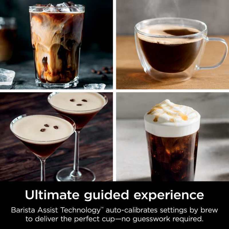 Luxe Café Premier Series Espresso Machine, Drip Coffee, Cold Brew, Grinder, Tamper, Frother, Silver - Certified Refurbished