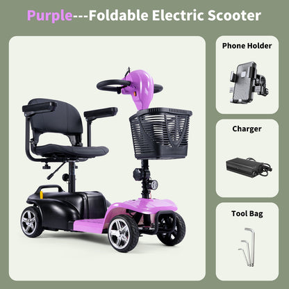 250W Foldable Electric Scooter, 24V 15.5Ah Battery, Offers A 14-17 Mile Range And Speeds Of 5-6 Mph. It Features Tires, Supports 300 Lbs, And Includes A Charger, Phone Holder, And Tool Kit, Ideal For Senior Shopping Trips.Best Holiday Gift