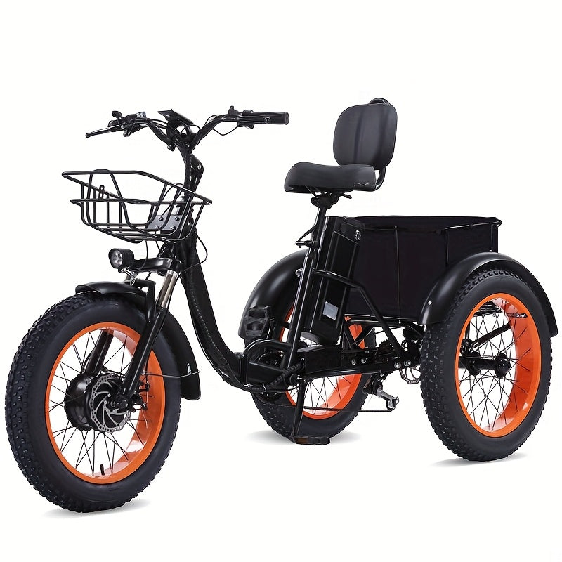 700W Foldable Electric Tricycle for Adults, 48V 15AH Removable Battery, Max Speed 20 Mph, 20" X 4.0" Fat Tire Electric Trike, 7-Speed Electric Trike for Adults,