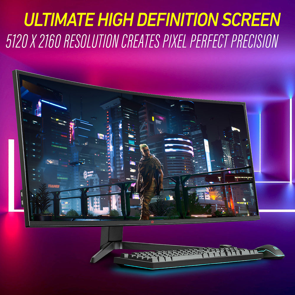 Deco Gear 40” 5K UltraWide Monitor (5120×2160), IPS, HDR10, 21:9, 100% sRGB / 96% DCI-P3, USB-C, HDMI, DP, PIP/PBP, Adaptive Sync - Pro Color Accuracy for Creators & Multitasking - Open Box