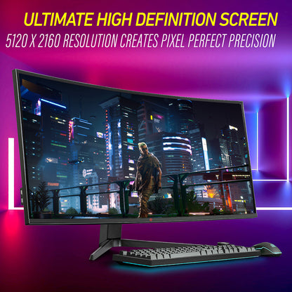 Deco Gear 40” 5K UltraWide Monitor (5120×2160), IPS, HDR10, 21:9, 100% sRGB / 96% DCI-P3, USB-C, HDMI, DP, PIP/PBP, Adaptive Sync - Pro Color Accuracy for Creators & Multitasking - Open Box