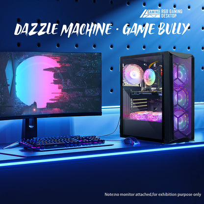 Gaming PC Computer Desktop, Core i7 8th Gen up to 4.1GHz, GeForce RTX 3050 6G, 16G DDR4, 1T SSD, WiFi 6, BT 5.2, RGB Fan x6, Windows 11 Home